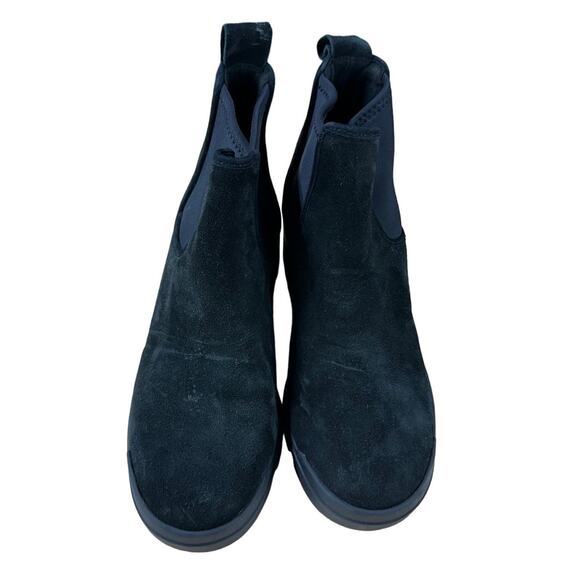 Eileen Fisher NWOB Splash Waterproof Suede Black Wedge Bootie Size 5 Lug Sole - Picture 6 of 7